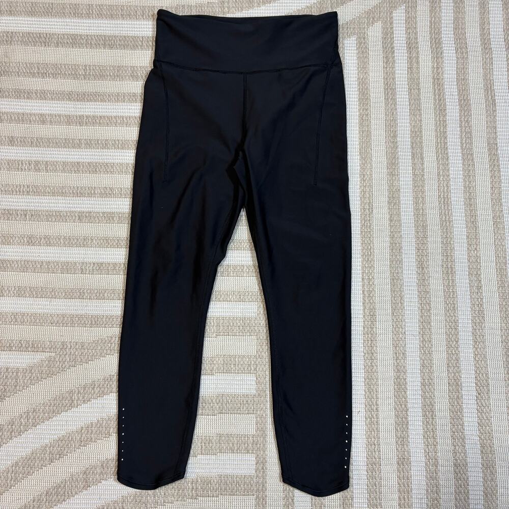 Athleta Pace Setter Leggings Medium 7/8 Black Athletic Running Gym Workout